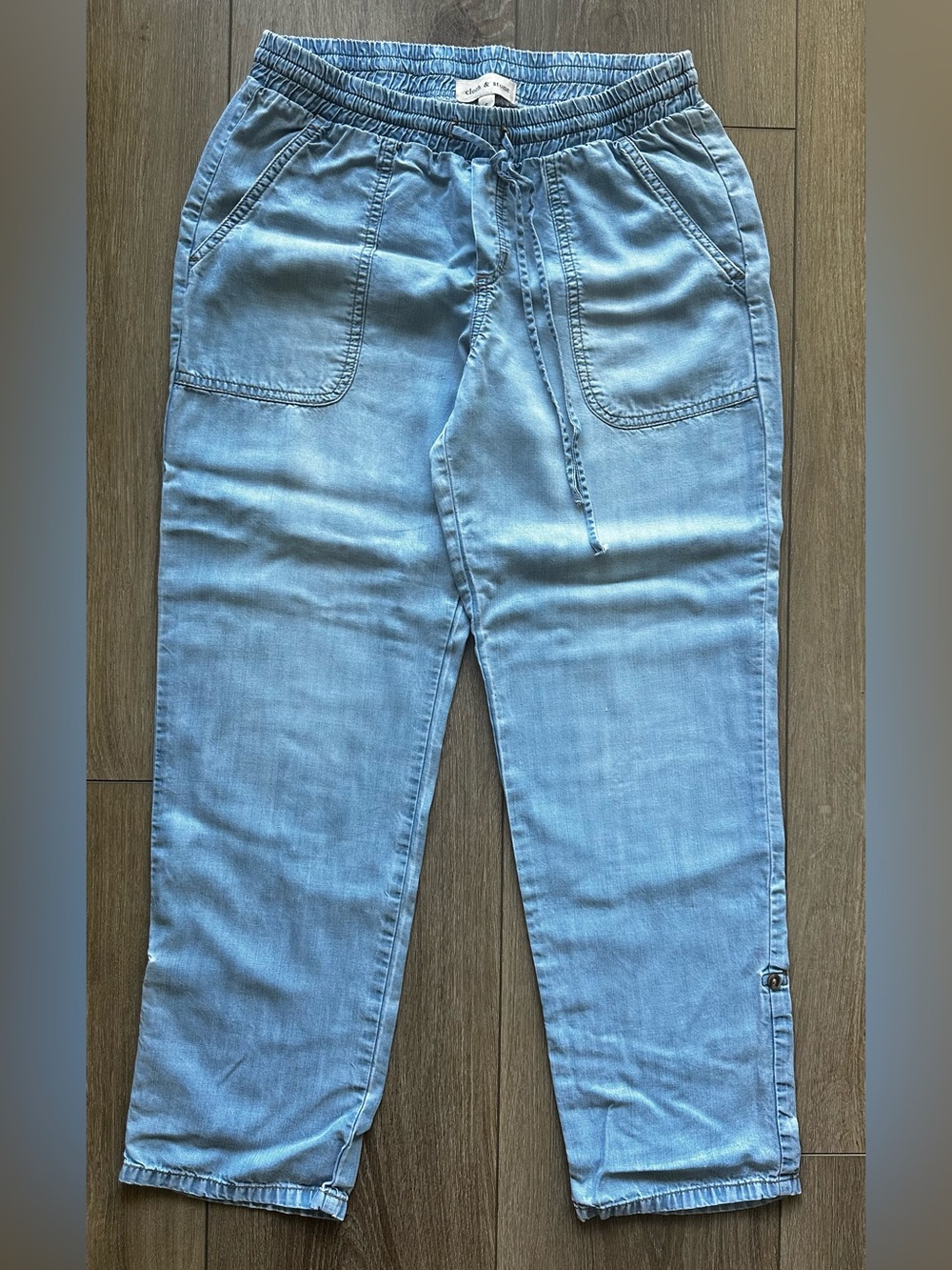 Cloth & Stone Light Blue Straight Leg/capri transforming pants, S